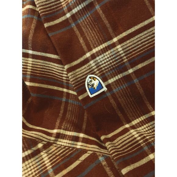 Kuhl Fugitive Flannel Mens Small Plaid Long Sleeve Shirt Brown Button Pocket - Picture 5 of 12